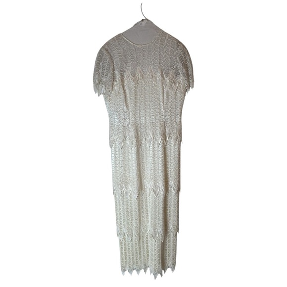 Vintage House of Bianchi NY Boston Off White Tiered Lace Delicate Dress Wedding - Picture 3 of 14